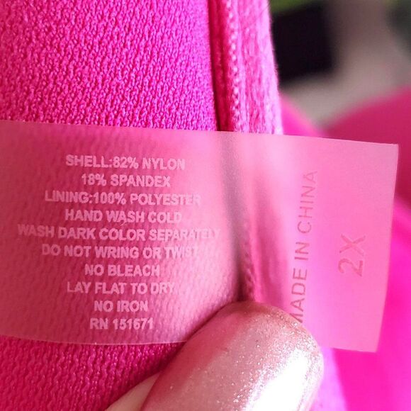 Coral Tropics by Apollo Swimwear Plus Size Bikini Top 2X - Picture 2 of 5